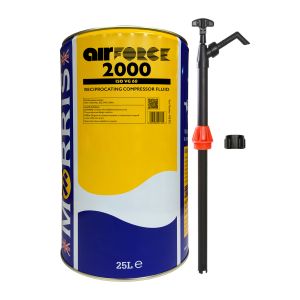 25 Litres Morris 
Air Force 2000 ISO VG 68 Compressor Oil & Pump