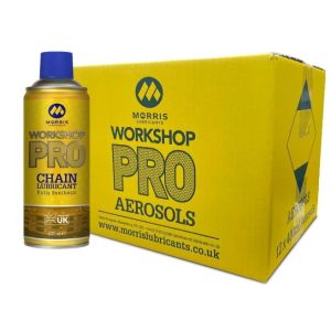 Box of 12 x 400ML Morris Workshop Pro Fully Synthetic Chain Lubricant